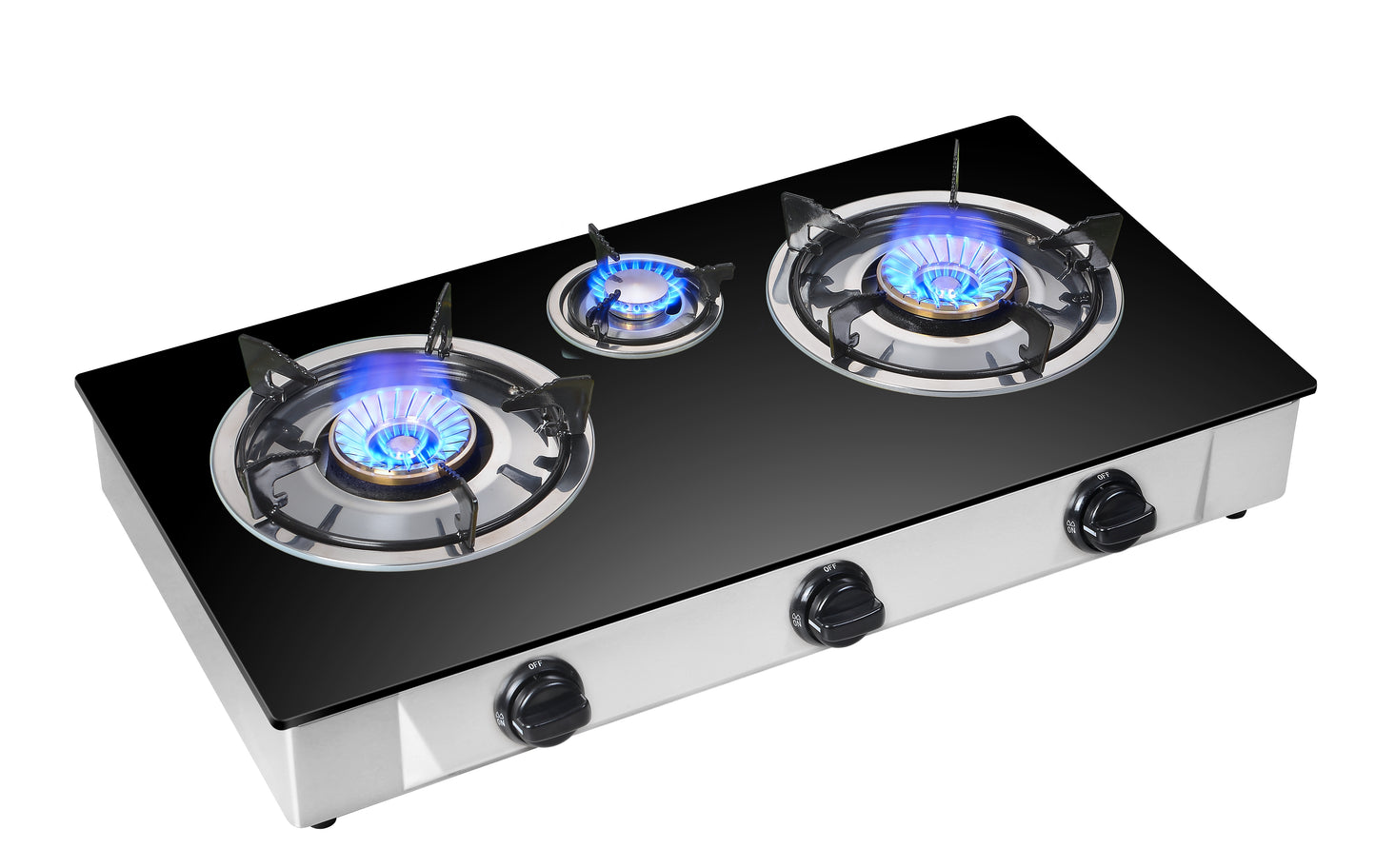 THREE BURNER GLASS STOVE OUTDOOR PROPANE GAS