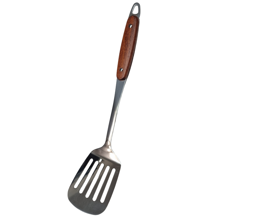 STAINLESS STEEL SPATULA WITH WOODEN SUPPORT
