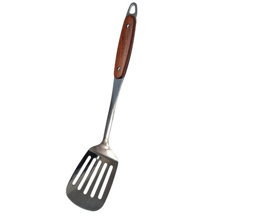 STAINLESS STEEL SPATULA WITH WOODEN SUPPORT